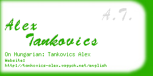 alex tankovics business card